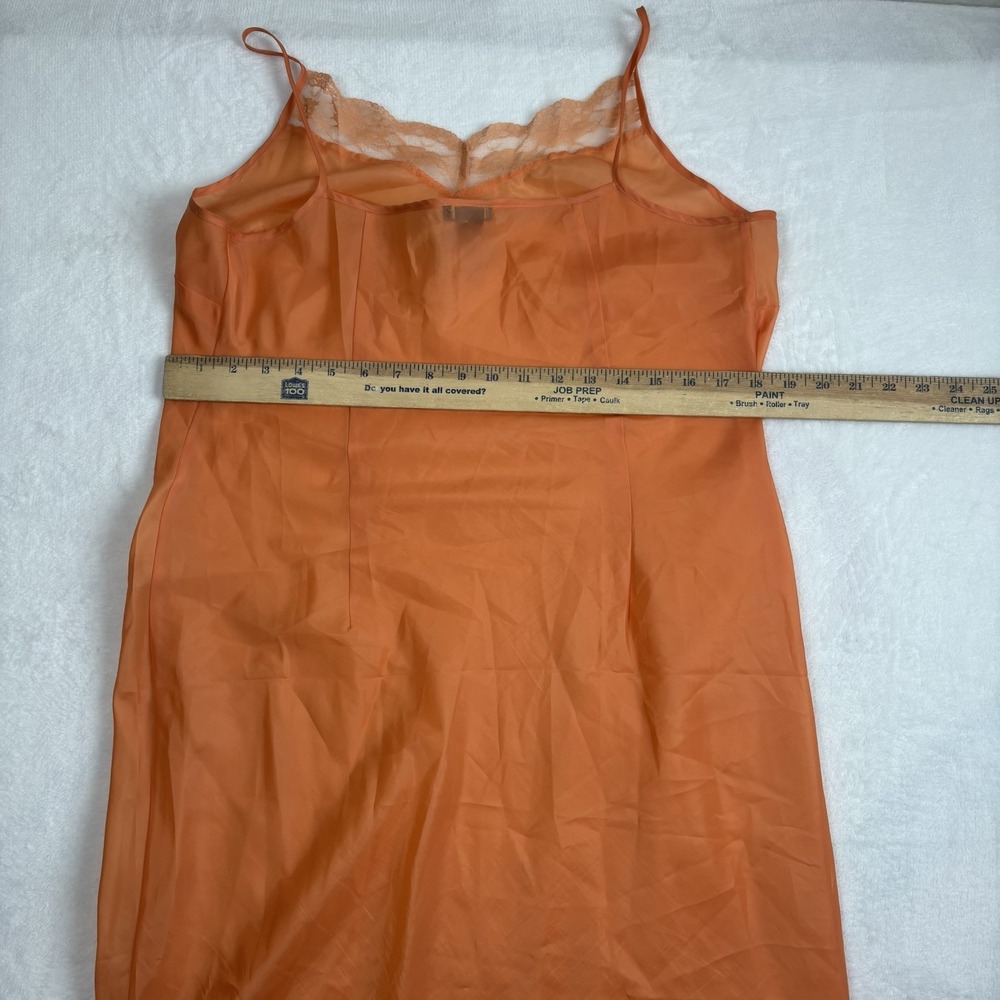 Y2K MixIt Orange Slit Floral Lace Maxi Dress Sheer Women's Size 12 - Picture 5 of 6
